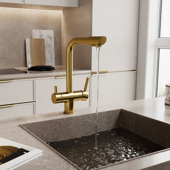 Смеситель для кухни WasserKraft A8387, золото матовое фото 2