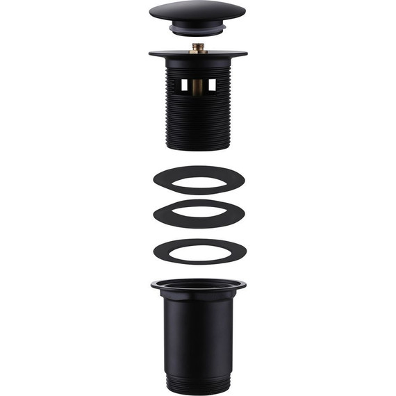 Донный клапан Abber AF0010B, черный матовый фото 2