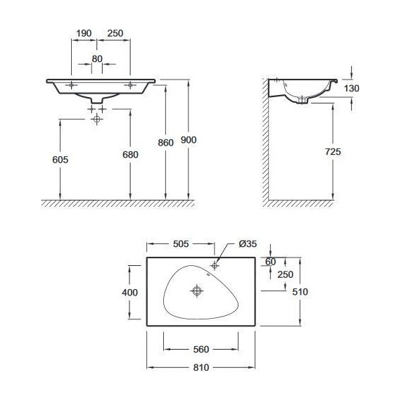 Тумба подвесная с раковиной Jacob Delafon Nouvelle Vague 80 см EB3030-G91, аквамарин глянцевый (раковина EXAR112-Z-MK4, кашемир) фото 4
