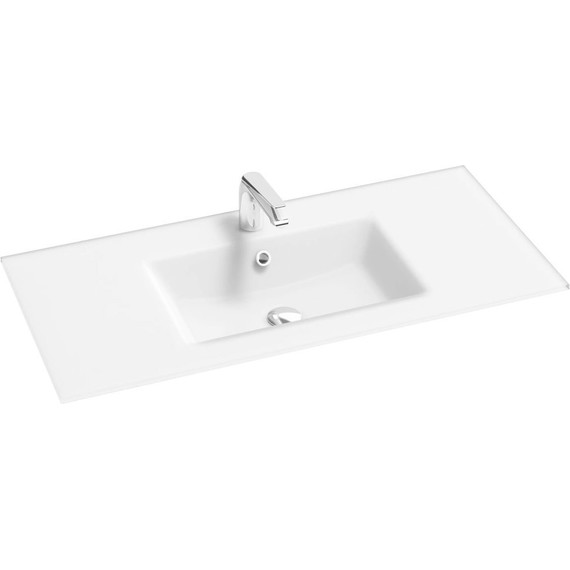 Тумба подвесная с раковиной Jacob Delafon Sherwood 100 см EB1833RU-P13, состаренный дуб (раковина EB1830RU-DE1, цвет белый матовый) фото 2