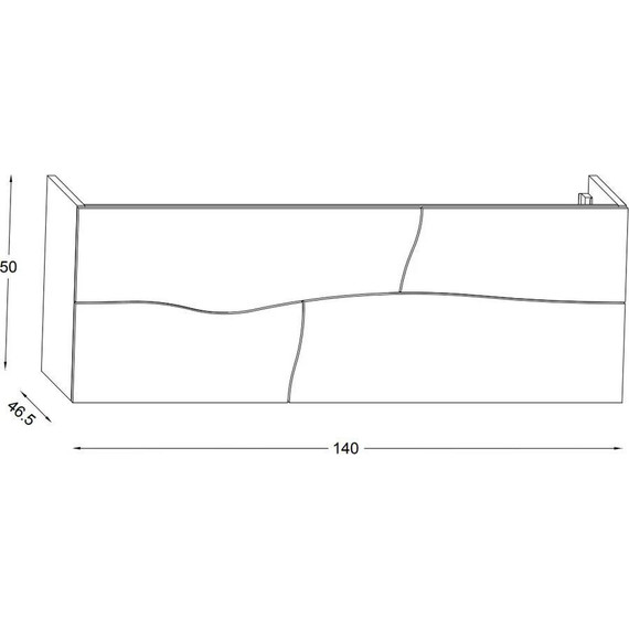 Тумба подвесная с раковиной Jacob Delafon Sherwood 140 см EB1835RU-P13, состаренный дуб (раковина EB1832RU-DE5, цвет базальт матовый) фото 4