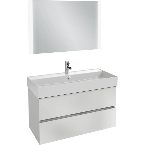 Тумба подвесная с раковиной Jacob Delafon Tolbiac 100 см EB2383-J5, белый глянцевый (раковина EXBJ112-00) фото 2