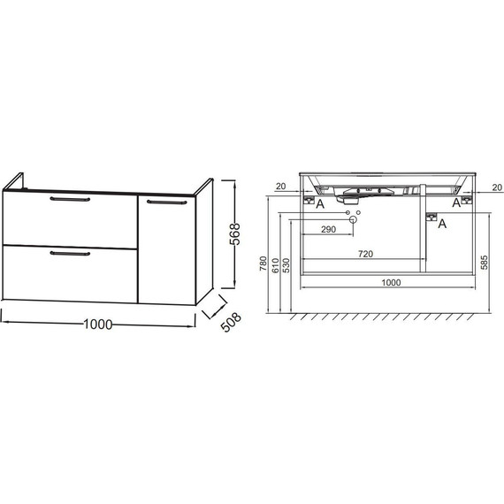 Тумба подвесная с раковиной Jacob Delafon Odeon Rive Gauche 100 см EB2544-R5-E52, дуб табак (раковина EB2564-DE3, цвет матовая бронза) - 3 Тумба подвесная с раковиной Jacob Delafon Odeon Rive Gauche 100 см EB2544-R5-E52, дуб табак (раковина EB2564-DE3, цвет матовая бронза) фото 3