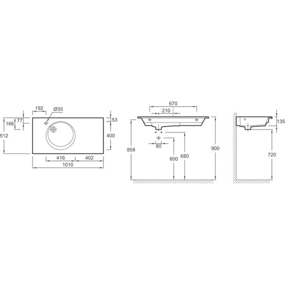 Тумба подвесная с раковиной Jacob Delafon Odeon Rive Gauche 100 см EB2544-R5-N18, белый глянцевый (раковина EXAU112-Z-00, цвет белый) фото 3