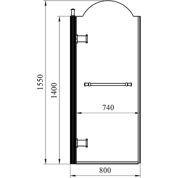 Шторка для ванны Радомир Лоренцо Великолепный 80 см (стекло 8 мм), золото/узор фото 2