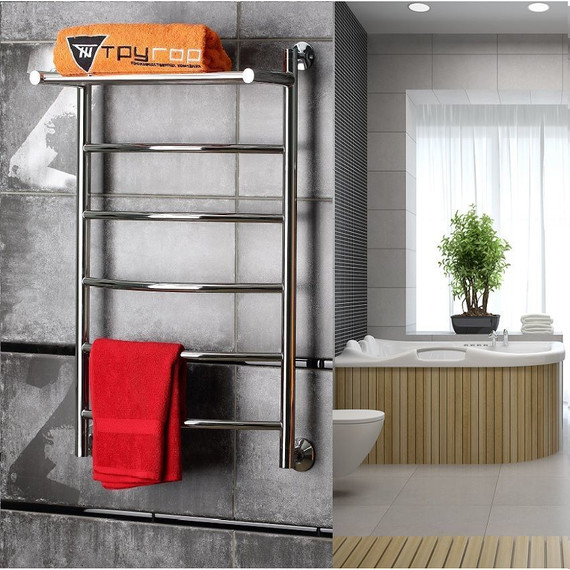 Полотенцесушитель водяной Тругор Приоритет НК1 с полкой П6 500x800 мм 00-00021889 фото 5