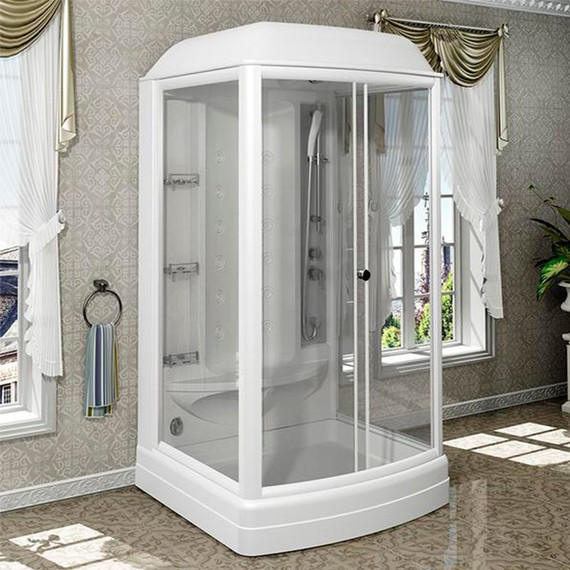Душевая кабина Радомир Диана 1 118x108 см, белый/матовое фото 