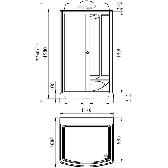 Душевая кабина Радомир Диана 1 118x108 см, белый/матовое - 8 Душевая кабина Радомир Диана 1 118x108 см, белый/матовое фото 8