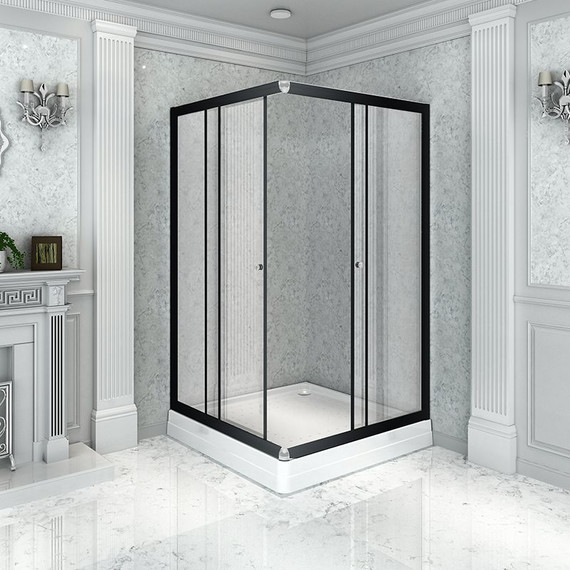 Душевое ограждение Радомир Дрим 90x90 см, черный/прозрачное фото 