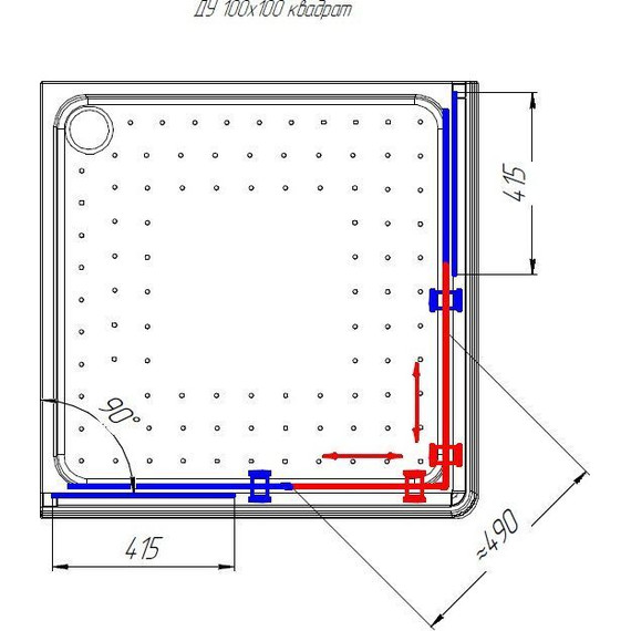 Душевое ограждение Радомир Дрим 100x100 см, черный/прозрачное фото 2