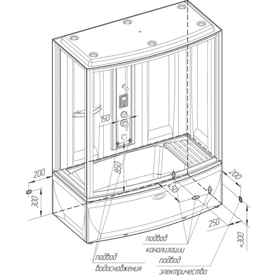 Душевая кабина Радомир Элис 168x85 см R, белый/прозрачное - 3 Душевая кабина Радомир Элис 168x85 см R, белый/прозрачное фото 3
