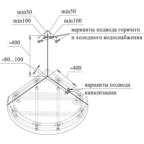Душевая кабина Радомир Стронг 110x110 см, черный/прозрачное фото 3