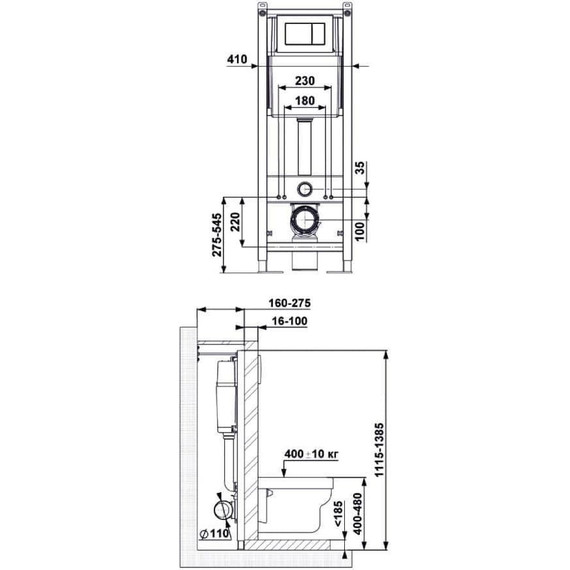 Инсталляция Berges Wasserhaus Atom с подвесным унитазом Gamma 042431 фото 7
