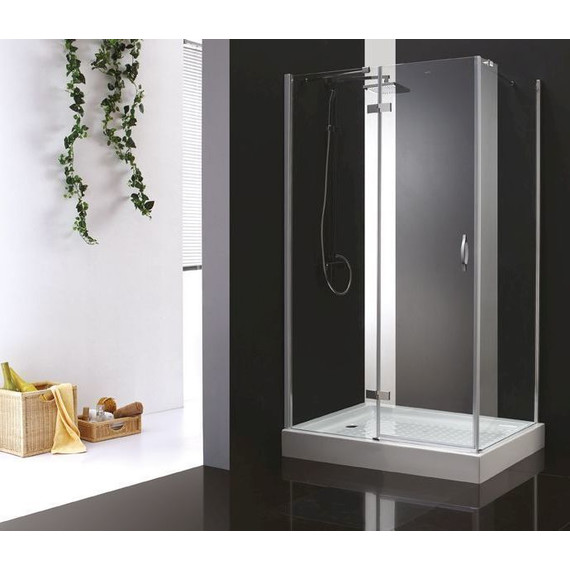 Душевое ограждение Cezares Bergamo AH-1 100х90 см L, хром/прозрачное - 2 Душевое ограждение Cezares Bergamo AH-1 100х90 см L, хром/прозрачное фото 2