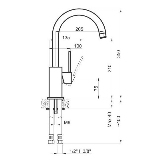 Смеситель для кухни Azario Tasco AZ-151644307, серый гранит, Цвет производителя: серый фото 2