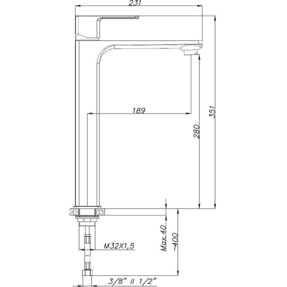 Смеситель для раковины высокий Azario Cadeo AZ-15944551 фото 2