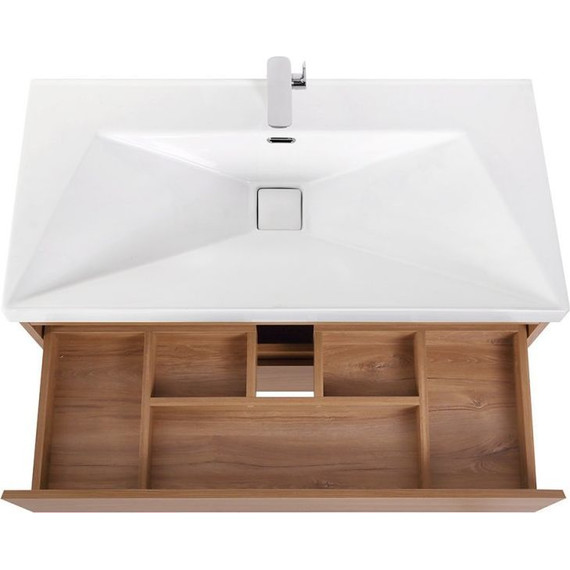 Тумба подвесная с раковиной Cezares MOLVENO-100-2C-SO-NC 100 см, Noce Chiaro - 3 Тумба подвесная с раковиной Cezares MOLVENO-100-2C-SO-NC 100 см, Noce Chiaro фото 3