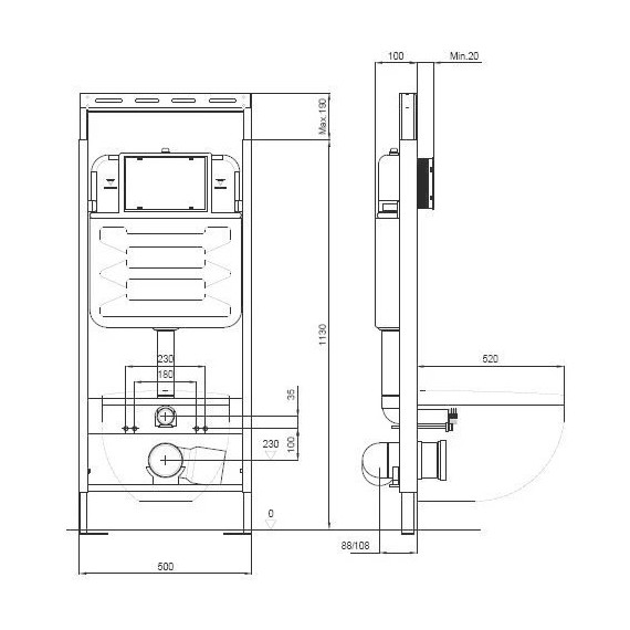 Инсталляция Aquatek Easy Fix 50 INS-0000010 с подвесным унитазом Aquatek Бетта AQ1253W-00 фото 7