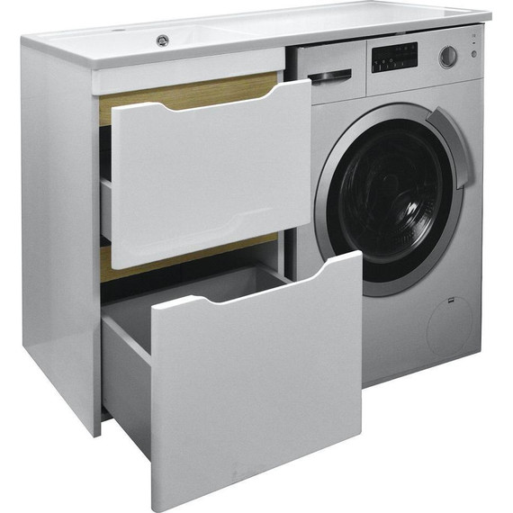 Тумба напольная с раковиной-столешницей Azario Magenta 120 см L CS00078395 фото 2