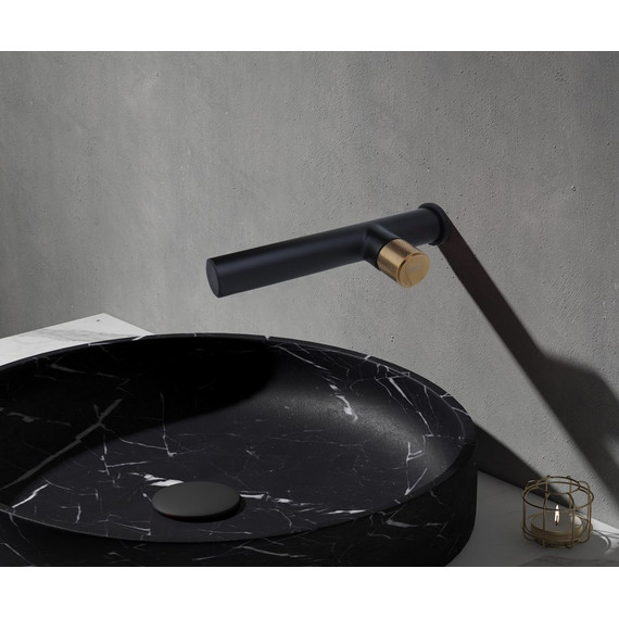 Смеситель для раковины настенный Bronze de Luxe Avantgarde 2021MH, чёрный матовый/розовое золото - 7 Смеситель для раковины настенный Bronze de Luxe Avantgarde 2021MH, чёрный матовый/розовое золото фото 7