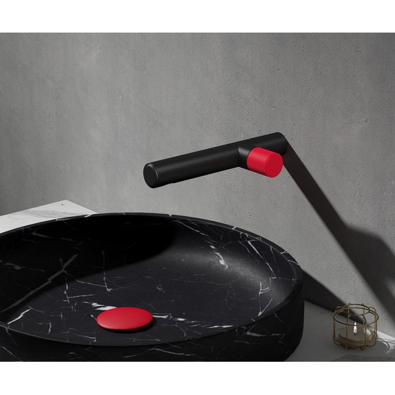 Смеситель для раковины настенный Bronze de Luxe Avantgarde 2021RH, чёрный матовый/красный - 8 Смеситель для раковины настенный Bronze de Luxe Avantgarde 2021RH, чёрный матовый/красный фото 8