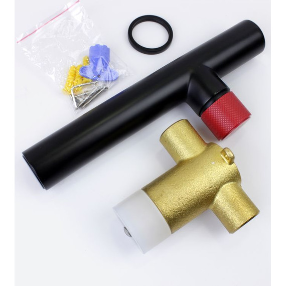 Смеситель для раковины настенный Bronze de Luxe Avantgarde 2021RH, чёрный матовый/красный - 6 Смеситель для раковины настенный Bronze de Luxe Avantgarde 2021RH, чёрный матовый/красный фото 6