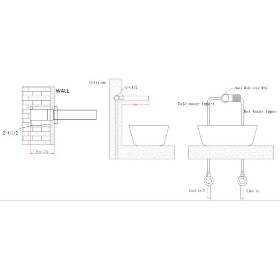 Смеситель для раковины настенный Bronze de Luxe Avantgarde 2021RH, чёрный матовый/красный - 9 Смеситель для раковины настенный Bronze de Luxe Avantgarde 2021RH, чёрный матовый/красный фото 9