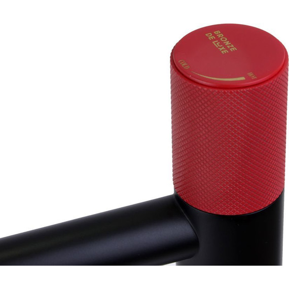 Смеситель для раковины высокий Bronze de Luxe Avantgarde 2030RH, черный матовый/красный фото 5