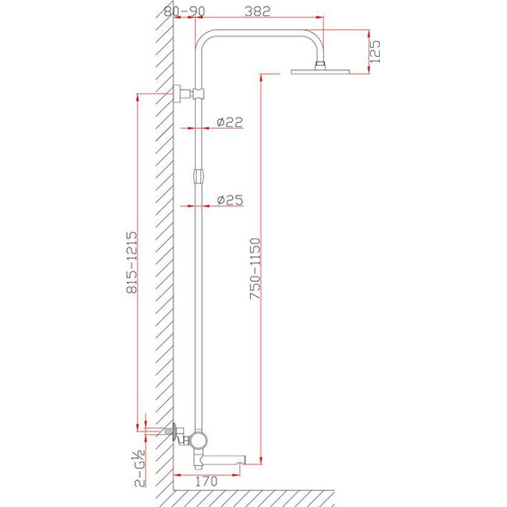 Душевая стойка Bronze de Luxe Avantgarde 2039GB, бронза фото 12