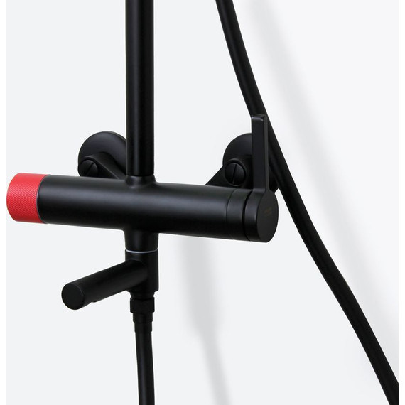 Душевая стойка Bronze de Luxe Avantgarde 2039RH, чёрный матовый/красный фото 6