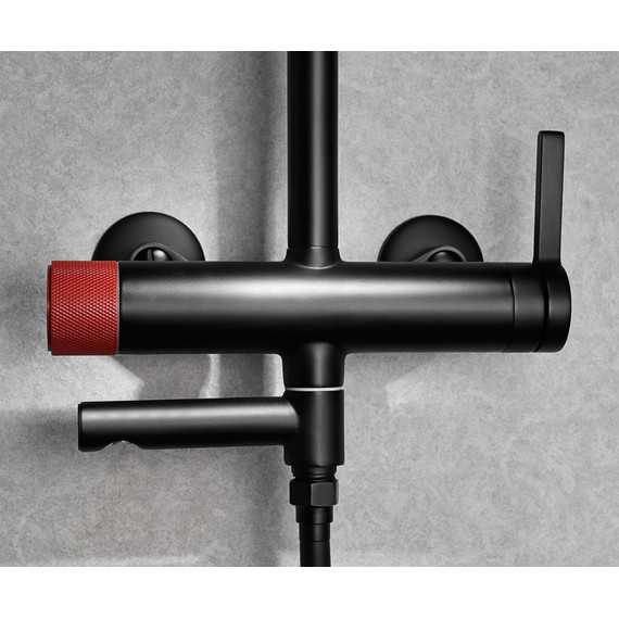 Душевая стойка Bronze de Luxe Avantgarde 2039RH, чёрный матовый/красный фото 5