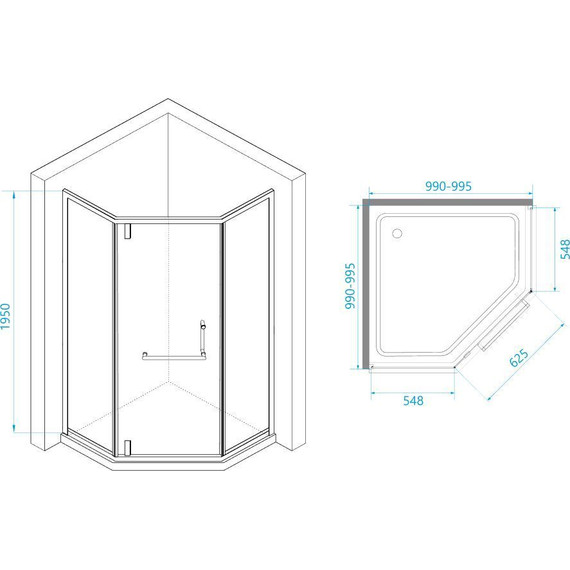 Душевое ограждение RGW HO-084B 100х100 см 350608400-34 (стекло 8 мм), черный/тонированное фото 9