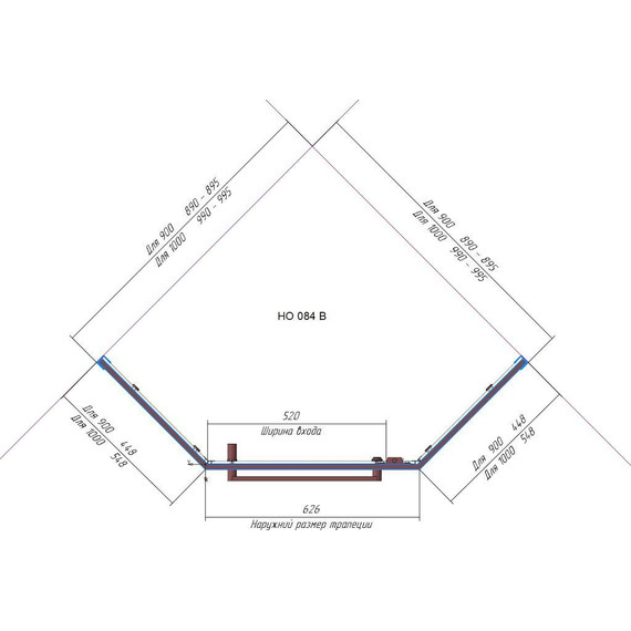 Душевое ограждение RGW HO-084B 100х100 см 350608400-34 (стекло 8 мм), черный/тонированное фото 10