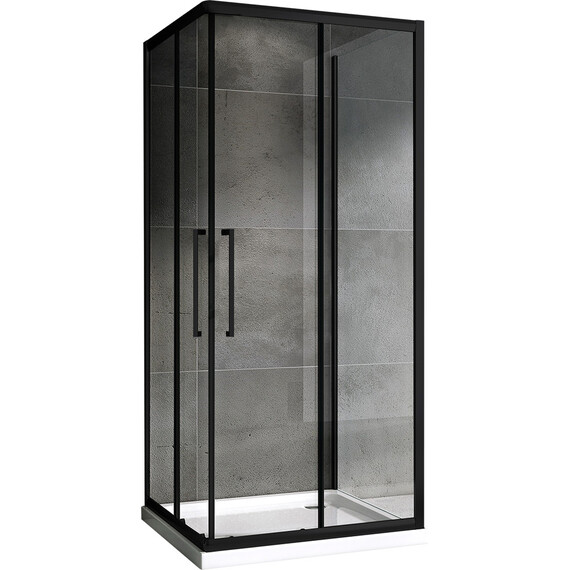 Душевое ограждение Abber Schwarzer Diamant 80х80 см AG02080BH-S80B, черный/прозрачное фото 