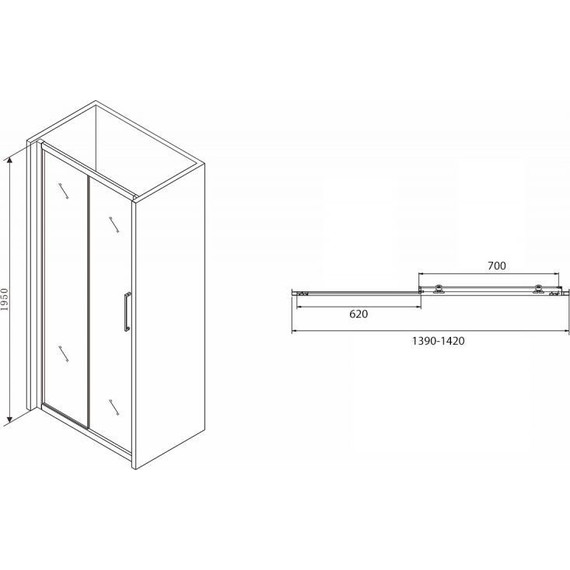 Душевая дверь Abber Schwarzer Diamant 140 см AG30140BH, черный/прозрачное - 5 Душевая дверь Abber Schwarzer Diamant 140 см AG30140BH, черный/прозрачное фото 5
