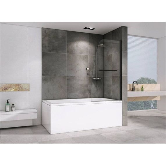 Шторка для ванны Abber Ewiges Wasser 100 см AG50100B, черный/прозрачное фото 2