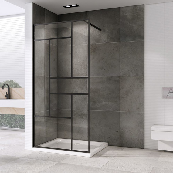 Душевая перегородка Abber Immer Offen 90 см AG63090B, черный/прозрачное фото 4