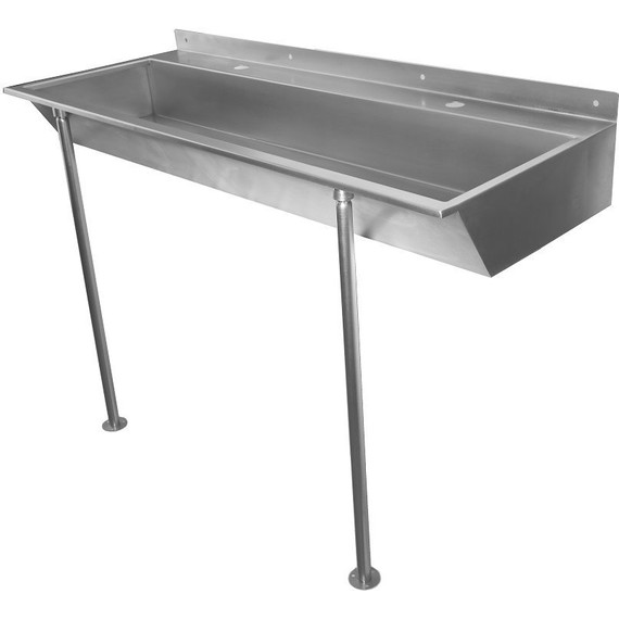 Раковина подвесная антивандальная Тругор L=1,8 м (слив слева) фото 4