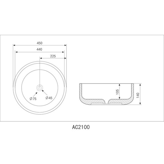 Раковина-чаша Abber Bequem 45 см AC2100 - 4 Раковина-чаша Abber Bequem 45 см AC2100 фото 4