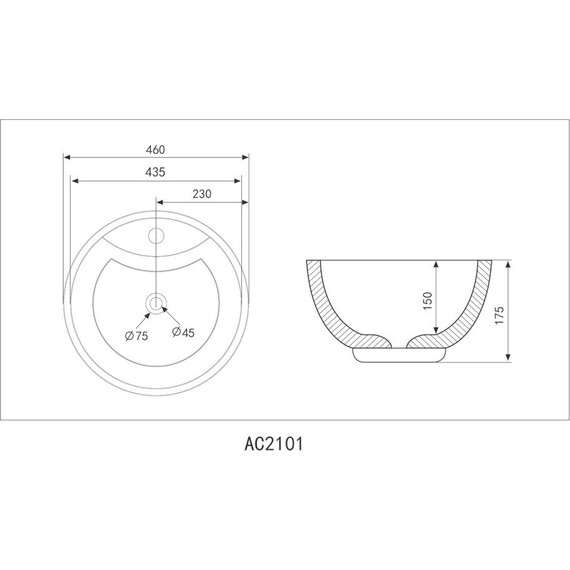Раковина-чаша Abber Bequem 46 см AC2101 фото 4