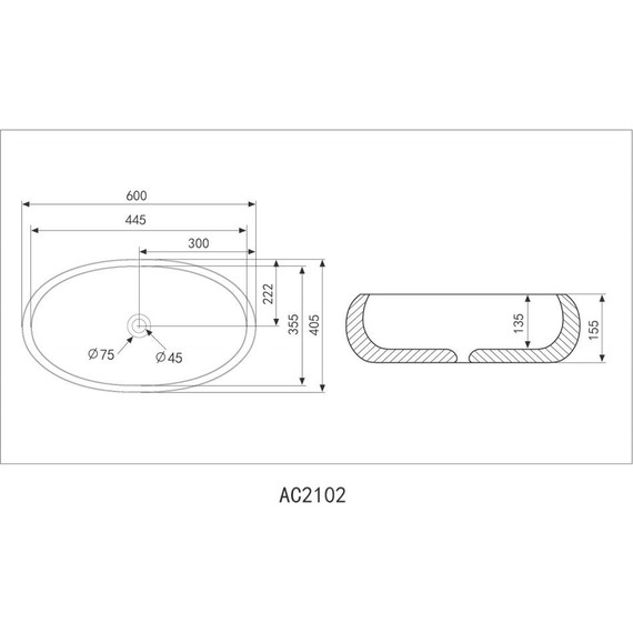 Раковина-чаша Abber Bequem 60 см AC2102MB, черный матовый - 5 Раковина-чаша Abber Bequem 60 см AC2102MB, черный матовый фото 5