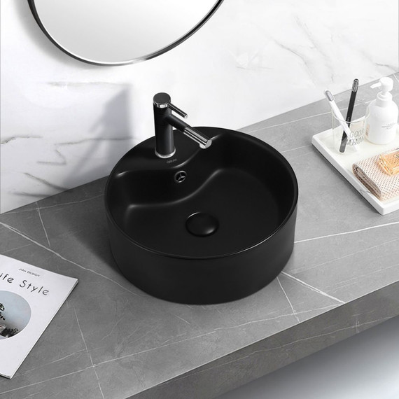 Раковина-чаша Abber Bequem 41 см AC2104MB, черный матовый фото 4