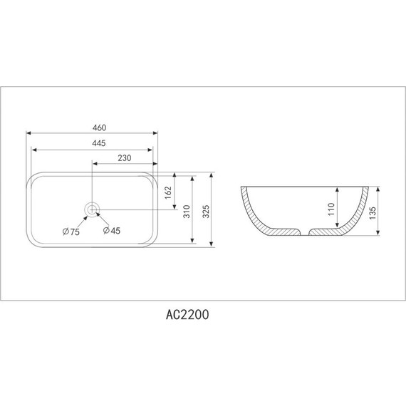 Раковина-чаша Abber Rechteck 46 см AC2200MB, черный матовый - 5 Раковина-чаша Abber Rechteck 46 см AC2200MB, черный матовый фото 5