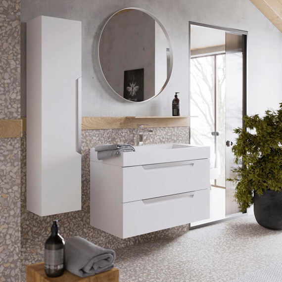 Пенал подвесной Aqwella Cube 30 см CUB0503W, универсальный, белый фото 5