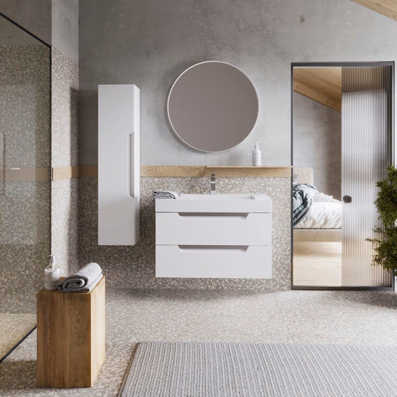 Пенал подвесной Aqwella Cube 30 см CUB0503W, универсальный, белый фото 6