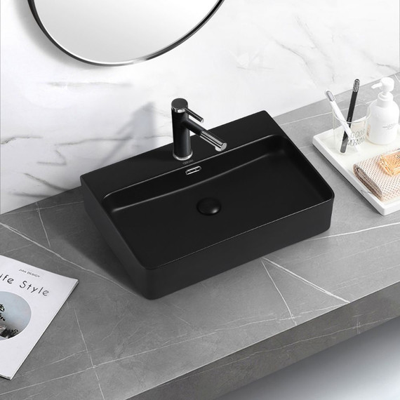 Раковина-чаша Abber Rechteck 61 см AC2201MB, черный матовый - 4 Раковина-чаша Abber Rechteck 61 см AC2201MB, черный матовый фото 4