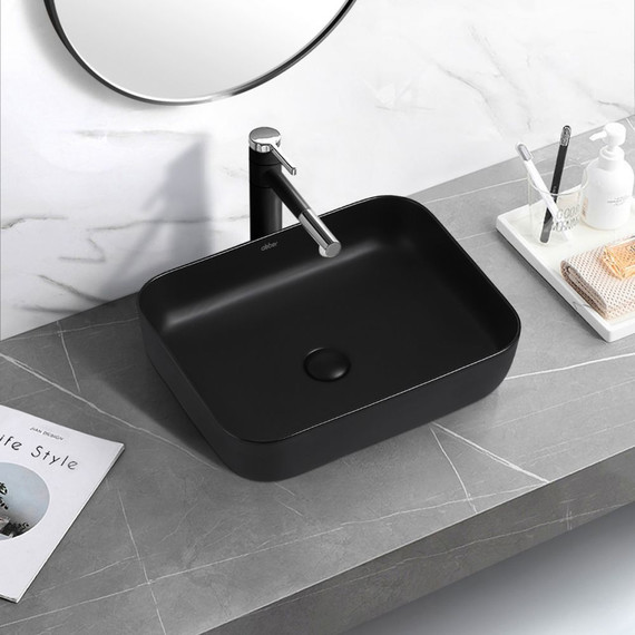 Раковина-чаша Abber Rechteck 50 см AC2202MB, черный матовый фото 4