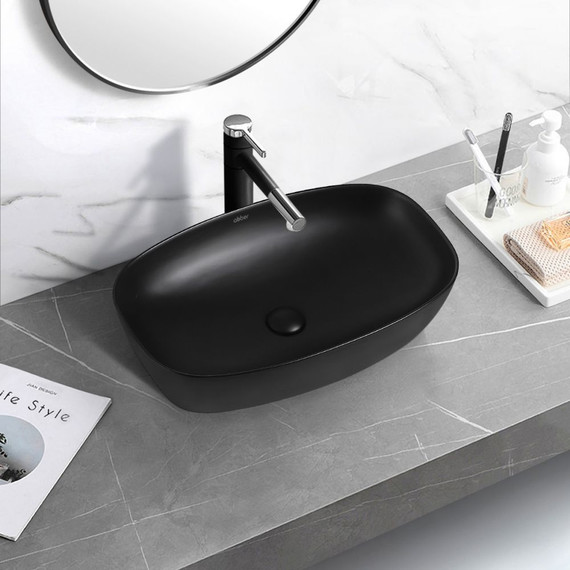 Раковина-чаша Abber Rechteck 60 см AC2206MB, черный матовый фото 4