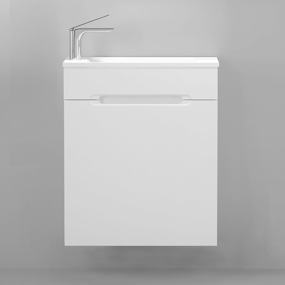 Тумба подвесная с раковиной Jorno Modul 60 см Mol.01.60/P/W/JR, белый фото 