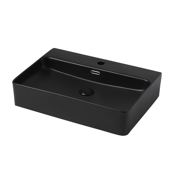 Раковина-чаша Abber Rechteck 61 см AC2201MB, черный матовый фото 